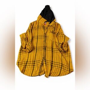 Women’s Plaid Button Down with Hood